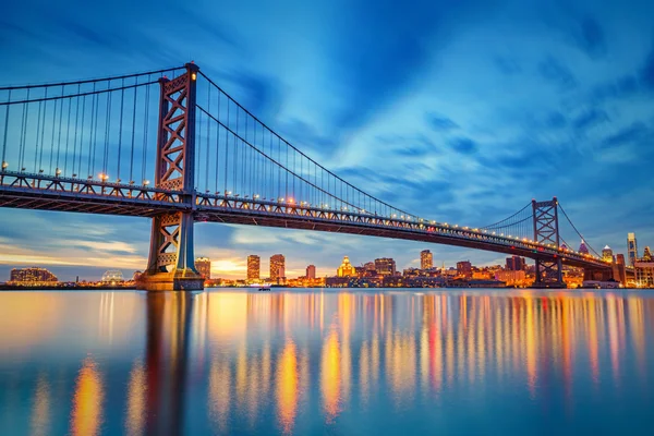 Ponte Ben Franklin a Filadelfia — Foto Stock