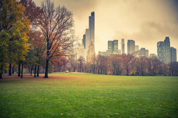 NY Central park at rainy day — Stock Photo, Image