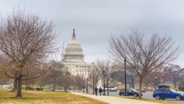 Časová prodleva US Capitol ve Washingtonu DC — Stock video