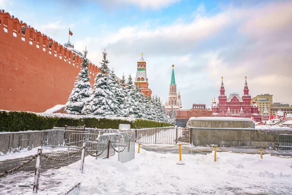 Praça vermelha em Moscou no inverno — Fotografia de Stock