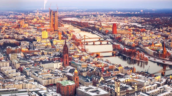 Frankfurt in de winter — Stockfoto