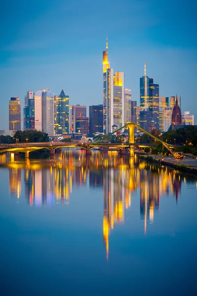 Frankfurt po západu slunce — Stock fotografie