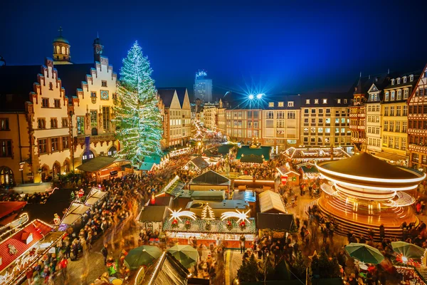 프랑크푸르트에서 크리스마스 시장 스톡 사진