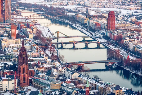 Frankfurt o zachodzie słońca — Zdjęcie stockowe