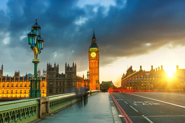 A naplemente, London Big Ben — Stock Fotó