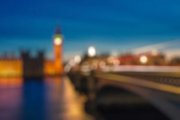 Bokeh van de Big Ben en Westminster Bridge, Londen — Stockfoto