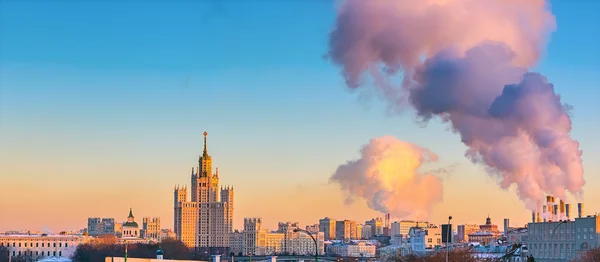 Вид с воздуха на Москву — стоковое фото