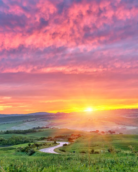 Toscane zonsopgang — Stockfoto