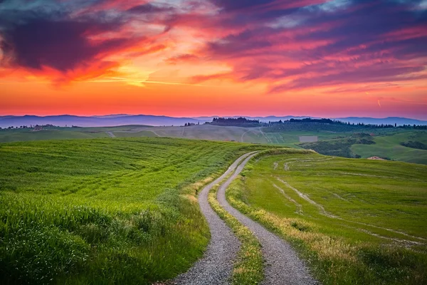 Coucher de soleil Toscane — Photo