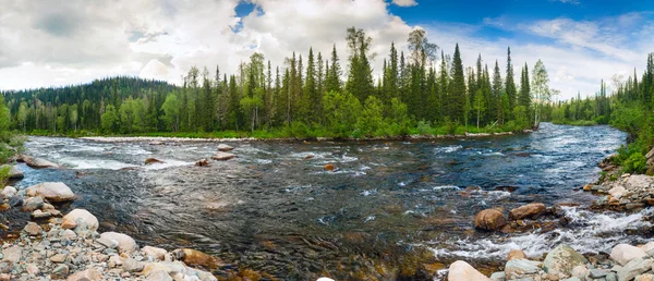 Fjellelv i Sibir – stockfoto