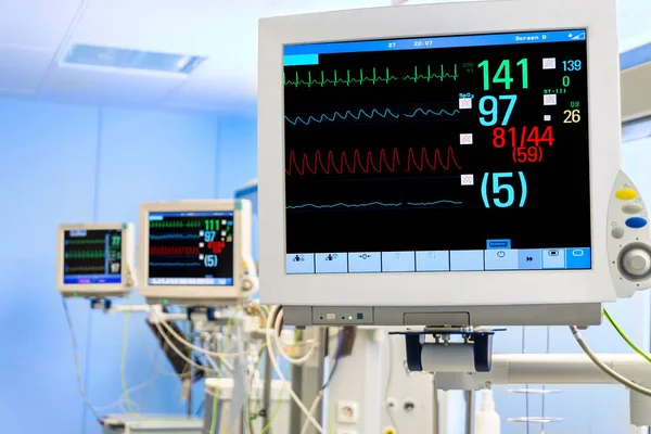 Three Vital Signs Monitors in Intensive Care Unit in Hospital