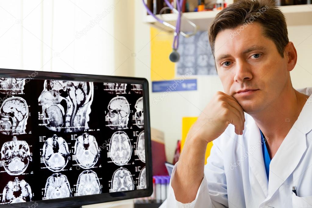 Doctor with MRI scan
