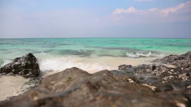 Seascape with turquoise water — Stock Video