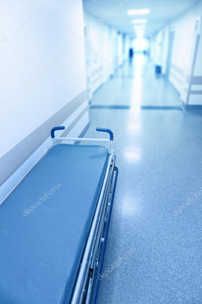 Corridor with surgical gurney. — Stock Photo © beerkoff1 69613081