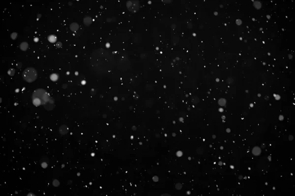 Neve Reale Sfondo Nero Sta Nevicando Fondono Strato Schermo Aggiungere Foto Stock