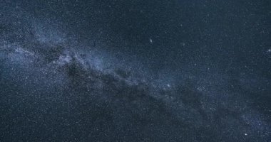 Sayısız yıldızla dolu Samanyolu Galaksisi 'nin çarpıcı astronomisi. Yukarıya, yukarıdan bakıldığında derin uzay detaylarını ve ince hareketleri yakalar. Bilim ve uzay için sinematik arkaplan olarak ideal