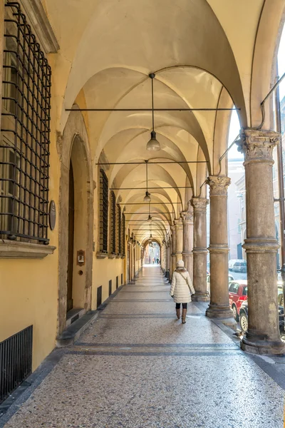 Downtown porch in Bologna — Stock Photo, Image