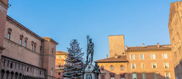 Socha Neptuna v Bologni, Itálie — Stock fotografie