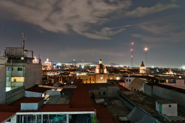 night view of skyline in Mexico City clipart