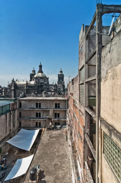 Day view of Mexico City zocalo from roofs — Stock Photo, Image