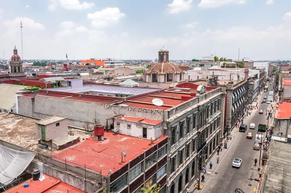 Mexico city zocalo çatılar üzerinden gün görünümü — Stok fotoğraf
