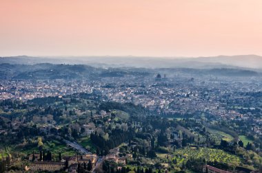 Firenze Fiesole üzerinden panoramik manzaralı