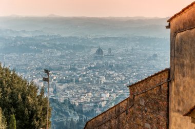 Fiesole Floransa'dan panoramik manzaralı. Toskana, İtalya
