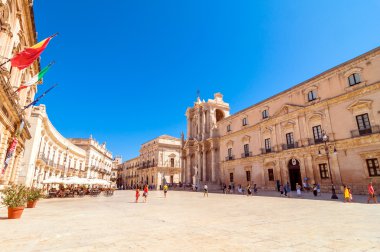 Piazza del Duomo Ortigia, Syracuse, İtalya