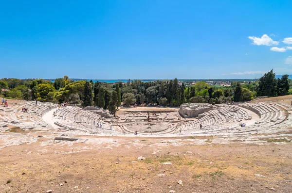 Antiguo teatro griego de Siracusa, Sicilia, Italia — Foto de Stock