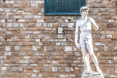 David by Michelangelo replica statue in Florence clipart