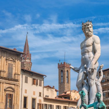 Neptune heykelinin Piazza della Signoria - Floransa, İtalya