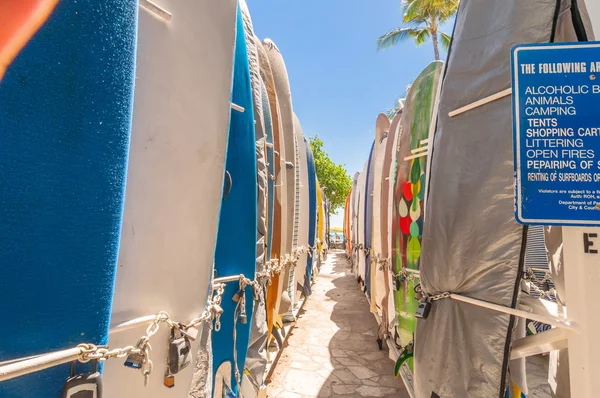 Planches de surf à Waikiki Beach, Hawaï — Photo