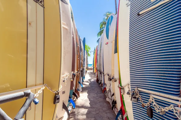 Planches de surf à Waikiki Beach, Hawaï — Photo