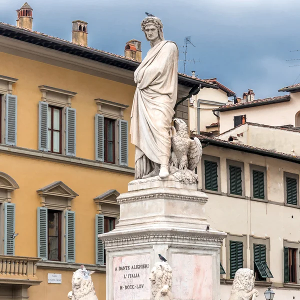 Socha dante Alighieri ve Florencii, Itálie — Stock fotografie