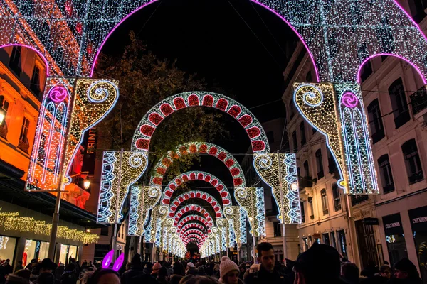 Festival of lights in Lyon — Stock Photo, Image