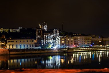 Lyon manzarası ışık Festivali sırasında