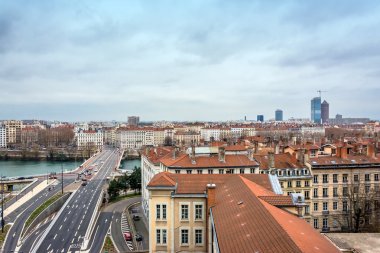 Lyon, Fransa şehir merkezinin gün görünümü