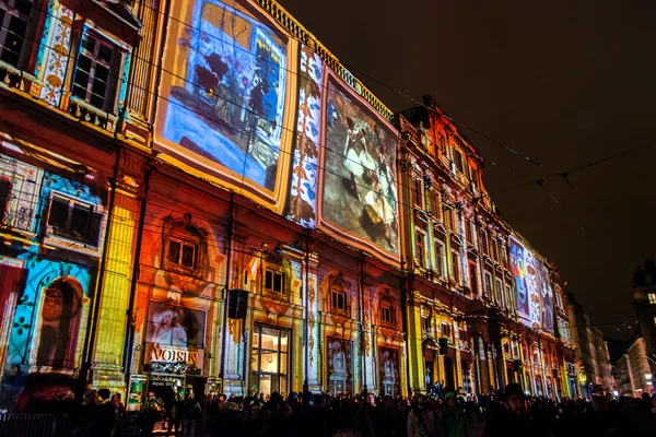 Festival of lights in Lyon — Stock Photo, Image