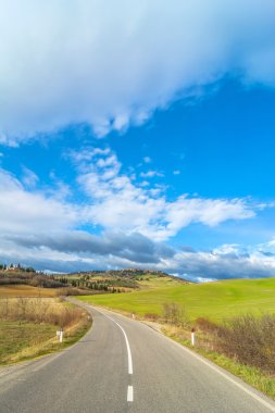 Pastoral Tuscan Peyzaj ve Pienza manzarası, Val dorcia, İtalya