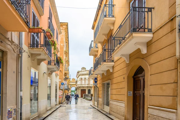 Vista do dia do centro de Marsala, Itália — Fotografia de Stock