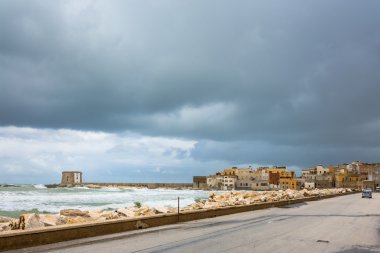liman ve waterfront Trapani, Sicilya