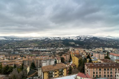 panoramic day view of Potenza, Italy clipart