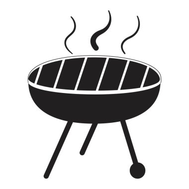 Beyaz arkaplanda ızgara simgesi; siyah renkli ızgara