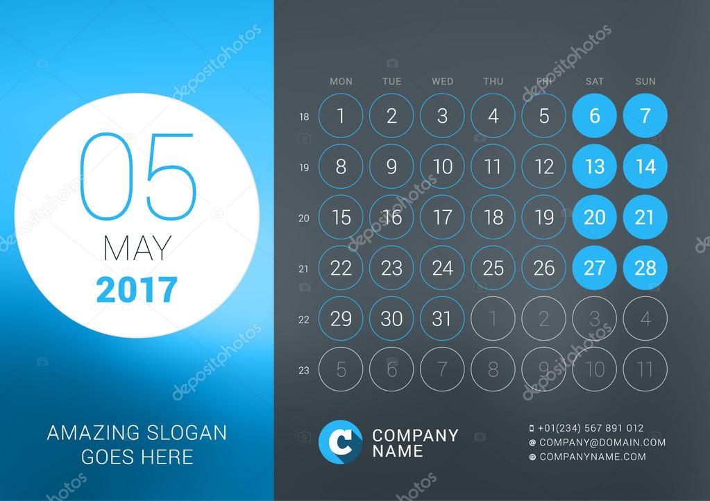 10 2017 May Calendar Template
