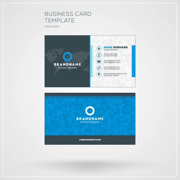 Шаблон печати визитной карточки. Персональная визитная карточка с логотипом компании. Чистый плоский дизайн. Векторная миграция — стоковый вектор