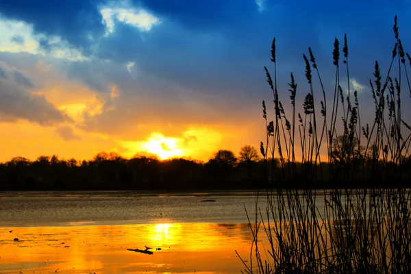 Mooi oranje zonsondergang — Stockfoto