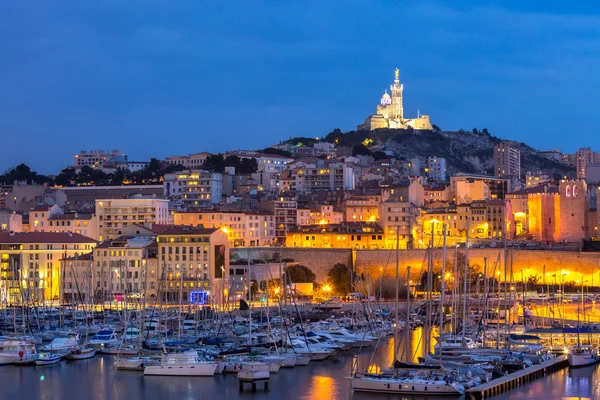 Marseille stad bij nacht — Stockfoto