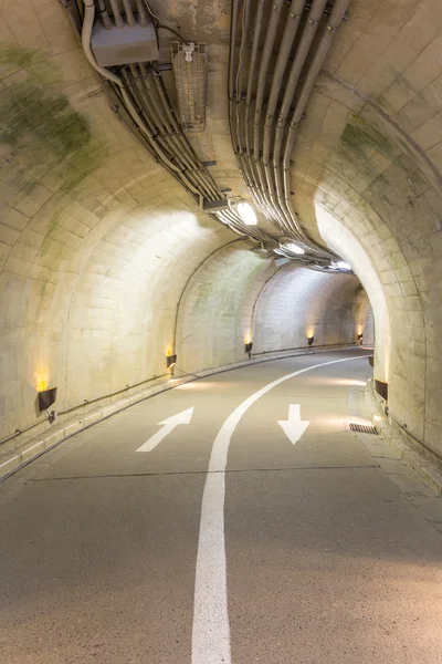 Interior of an urban walkway tunnel road — Stock Photo, Image