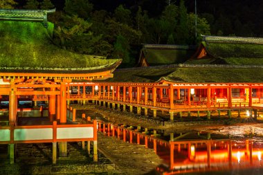 floating Shrine temple in Japan clipart