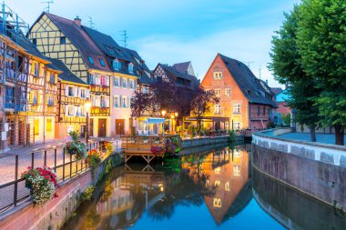 Gece Fransa Colmar şehir